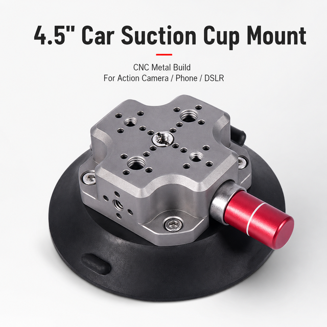 4.5 Inch Mirrorless for Compatible Car Suction Cup Mount Action Camera Aluminum Alloy Vacuum Suction Base