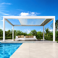 Toit rétractable bioclimatique en aluminium motorisé à lames orientables, résistant aux UV, imperméable, couleur personnalisée, pour jardin extérieur, gazebo, télécommande