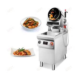 Máquina de venda automática automática fritar wok, máquina comercial de fritar a gás totalmente automática, 220v