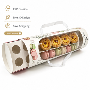 Personalized Design Eid Mubarak Handmade Arched Shape PVC <b>Window</b> Macarons Packaging Box for Food Use - Product Image 2