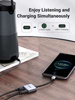 UGREEN 2 en 1 USB C a 3,5mm Adaptador de auriculares y cargador Tipo C a conector de audio auxiliar con dongle de carga rápida PD 60W