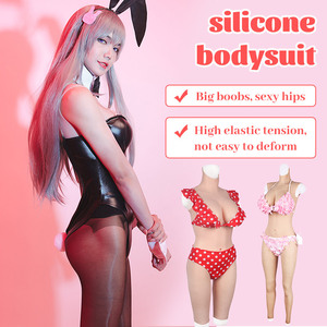 Combinaison Vagin en Silicone Forme Sein avec Bras Ventes à Bas Prix Faux Gros Seins Sissy Élastique en Silicone Combinaison Complète en Silicone pour Travesti - Product Image 5
