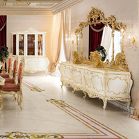 Buffet de luxe en bois massif de style rococo Meuble de salle à manger française pour salle à manger ou entrée