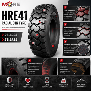 Neumático Radial OTR 29.5R25 E-4/L-4 de Banda de Rodadura Profunda HRE41 para Camiones Volquete Grandes y Operaciones Pesadas de Movimiento de Tierras en Minería - Product Image 1
