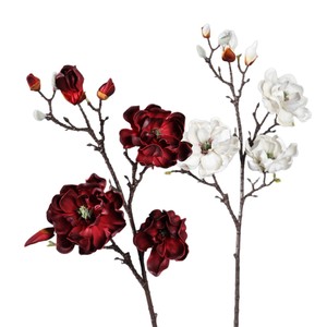 Branches de magnolia artificielles Meng Jie, 7 fleurs, blanc rose, arrangement floral décoratif pour la maison, accessoires de mariage - Product Image 5