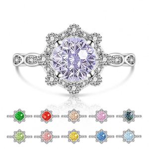 Anillos de bodas งานแต่งงานครบรอบแต่งงานปาร์ตี้เพทายประกายเพชรเพทายสีม่วงประกายแหวนเพชรแหวนหมั้นเพชรเพทาย - Product Image 1
