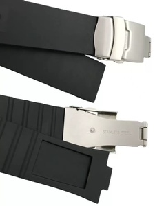 Pulseiras de Relógio de Borracha de Silicone Pretas Compatíveis com Oriss, Cintos de Substituição Confortáveis para Relógios Esportivos, Sem Logo, 24*11mm - Product Image 6