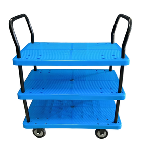 Silent Blue 4-Wheel Multicapa Logística Carro de mano Plataforma de plástico Carro de mano Camión de mano - Product Image 1