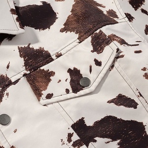 <span class=keywords><strong>Veste</strong></span> à manches longues en rayure de <span class=keywords><strong>lait</strong></span> vintage européenne et américaine, automne, respirante, motif léopard, col à revers, chemise imprimée - Product Image 6