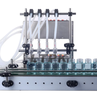 Machine de remplissage semi-automatique à 4 têtes pour liquides, boissons, jus, huile, sauce soja, café, lait, eau, avec convoyeur