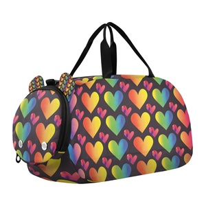 Large Capacity Fashion Sports Fitness <b>Bag</b> Portable Customs Heart Patterns Polyester Travel Shoulder Duffel <b>Bag</b> - Product Image 1