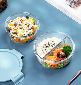 Micro-ondes nouveau Design verre à haute teneur en Borosilicate récipient de stockage des aliments ensemble boîte à déjeuner avec couvercle <span class=keywords><strong>420</strong></span> ml 660 ml 950 ml - Product Image 4