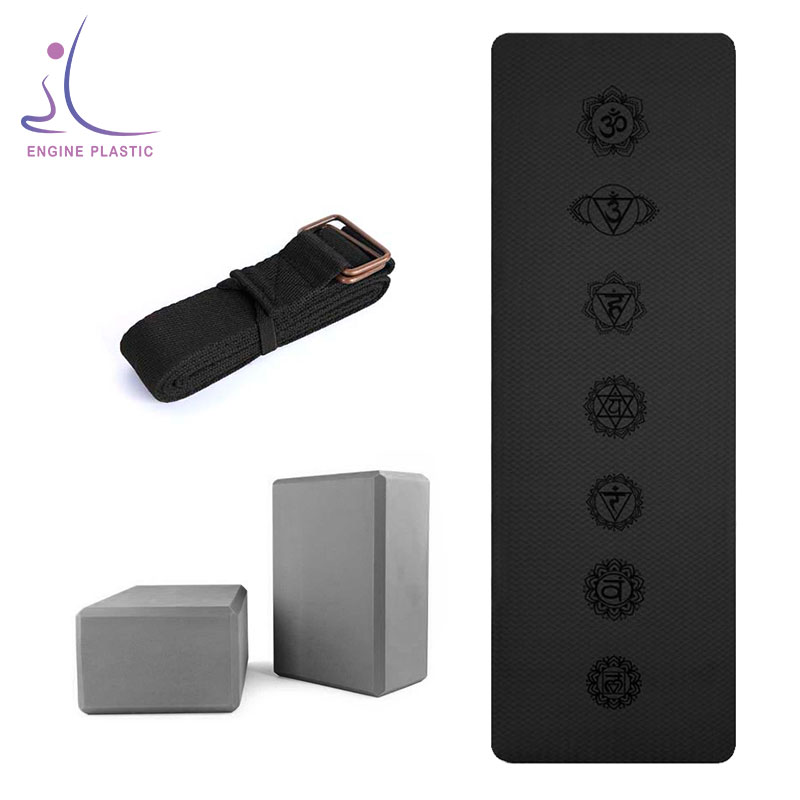 Оптовая продажа, пользовательский набор Ковриков Для Йоги высокой плотности 3x6x9 дюймов с блоками и ремешком