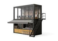 Café-bar conteneur maritime préfabriqué sur mesure de 20 pieds pour extérieur – Conception personnalisée pour café-bar pop-up