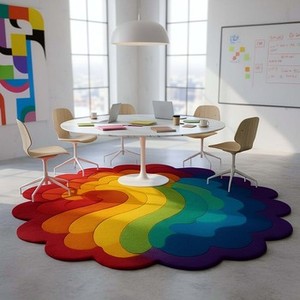 Colorful <b>Rainbow</b> Abstract Area <b>Rug</b> Modern Tufted Soft Carpet Artistic Living Room Bedroom Floor Mat Unique Designer Home Decor - Product Image 6