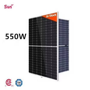 Modules solaires monocristallins bifaciaux Sunplus Wonderful 550W à double vitrage pour centrale solaire avec garantie de 25 ans - Product Image 1