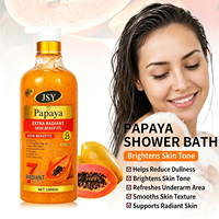 1000ml Papaya Douchegel Lichaamswas met pomp voor zachte dagelijkse reiniging en een fris, zacht aanvoelend gevoel voor de huid. Fruit-geïnspireerd private label.
