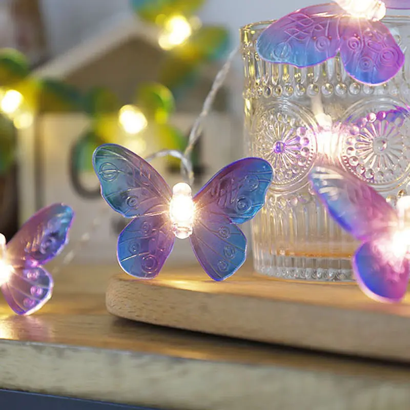 Butterfly LED Fairy String Lights Christmas Outdoor Room Garland Decoration Curtain Lights Battery USB Operated Wedding 50 30 2m