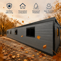 Maison conteneur extensible de 40 pieds, villa de vacances de luxe, maison préfabriquée modulaire en acier avec 1, 2, 3 ou 4 chambres, bureau, salle de bain et cuisine