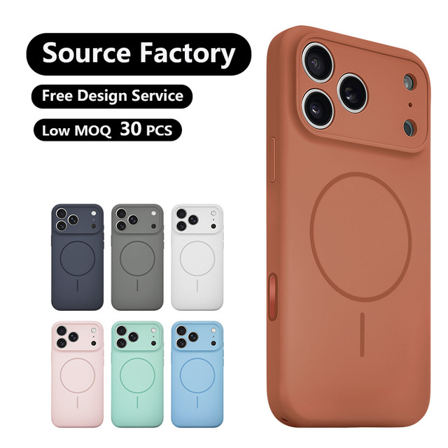 Ready to Ship Luxury Magnetic Liquid Silicone Phone case for iPhone 17 16 Pro Max Air