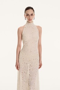 Vestidos de Noche de Lujo al por Mayor, Suministro ODM, Vestido Largo LILIAN con Cuello Halter, Elegante, Sin Mangas, Largo hasta el Suelo, Vestidos Casuales - Product Image 4