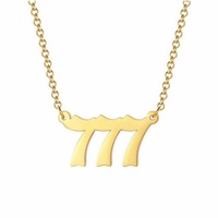Collar de Acero Inoxidable Chapado en Oro de 18K con Número de Ángel, Joyería Impermeable y Resistente al Deslustre para Mujer, Personalizable al por Mayor