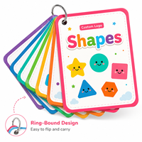 Cartes flash éducatives pour enfants, personnalisées par le fabricant, avec impression multilingue, lettres et mots, reliées en anneau, pour le développement cognitif
