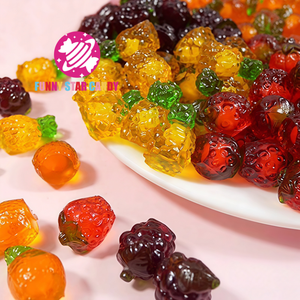 Caramelle Gommose 3D Ripiene di Marmellata alla Frutta, Dolciumi Personalizzati all'Ingrosso, Caramelle Gommose a Forma di Ananas, Uva, Fragola, Arancia - Product Image 2