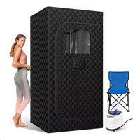 Kit de Sauna Portátil Negra para Pérdida de Peso, Sauna de Vapor Personal Moderna con Silla