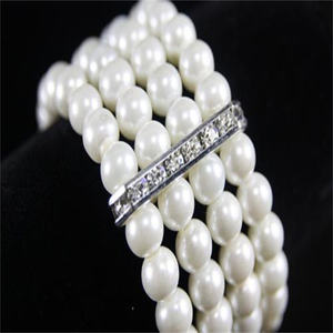 Bracelet de perles d'eau douce à quatre rangées de haute qualité pour dames tout nouveau Design plaqué or Offre Spéciale bracelets de ligne extensible à quatre rangées - Product Image 4