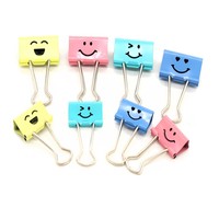 50 Piezas de Clips Metálicos de Colores de 19 mm con Caras Sonrientes para Oficina