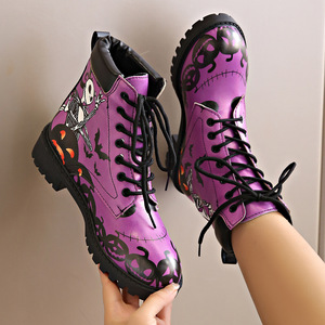 Botas de Tobillo de Tacón Bajo para Mujer, Transpirables, de Invierno, Nueva Colección de Otoño, Talla Grande, con Cierre, Botas de Moda - Product Image 2