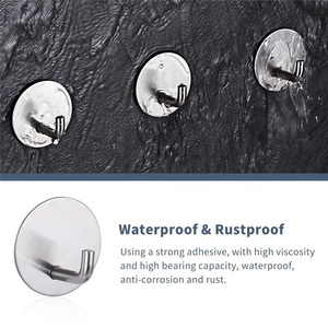 Self-adhesive Iron <b>Hook</b> 3M Bathroom Kitchen Clothes Bathrobe Door <b>Hook</b> Wall Mounted Reusable Flexible for North America Europe - Product Image 4