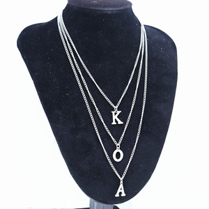 Gargantilla de tres capas con estilo, cadena de joyería negra, señal de miembros de la sociedad del Club, Alfa Sorority, letras griegas, collares <span class=keywords><strong>KOA</strong></span> - Product Image 3