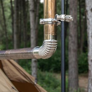 Coude de cheminée en acier inoxydable, diamètre 6 cm, pour poêle à bois, utilisation en camping - Product Image 2