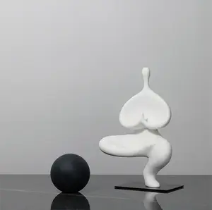New luxury creative soft decorations yoga shape figure sculpture modern model room home living room porch decoration