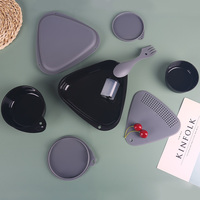 Kit de vaisselle de camping portable tout-en-un en plastique PP, durable, écologique, design moderne, pour une utilisation en extérieur et à la maison, vaisselle essentielle