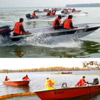 Bateau de dériveur de haute qualité d'approvisionnement d'usine 4m 4.1m 5m 6m bateau d'assaut en fibre de verre FRP hors-bord fond épaissi pour la pêche aux inondations