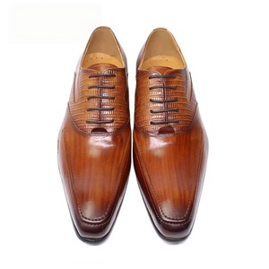Chaussures Oxford en cuir faites à la main pour homme, style élégant, à lacets, bout pointu, rehaussantes, doublure en cuir, prix d'usine, haute qualité - Product Image 4