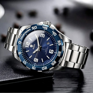 Reloj <span class=keywords><strong>RUDA</strong></span> 8604 para Hombre, Estilo Deportivo, Luminoso, Resistente al Agua, Movimiento <span class=keywords><strong>de</strong></span> Cuarzo, Correa <span class=keywords><strong>de</strong></span> Acero Inoxidable, Fecha y Segundero - Product Image 4