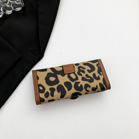 Dompet tangan kulit PU wanita elegan Retro dompet kartu Clutch mewah dompet uang pendek panjang wanita