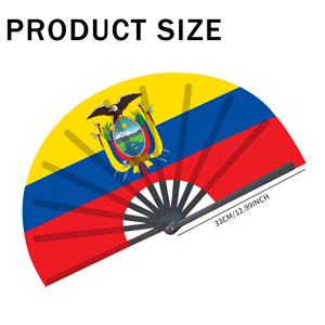 Abanicos Plegables de Bambú con la Bandera de Ecuador al por Mayor, Abanico de Mano para Carnaval, Boda, Festival, Fiesta, Agencia de Viajes - Product Image 2