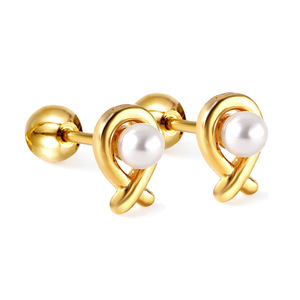 Pendientes de Botón en Forma de Corazón, Chapados en Oro de 18K, Acero Inoxidable, Joyería Minimalista y Elegante para Mujer - Product Image 5