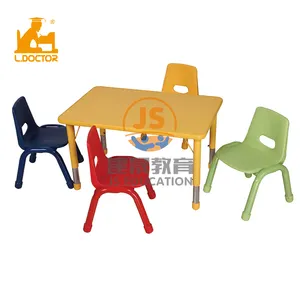 Set Furnitur Anak-anak Meja Warna-warni Kayu untuk Taman Kanak-kanak