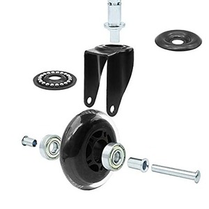 Roulette pivotante noire pour mobilier, axe 22 mm, roue 95 mm, quincaillerie pour chaise de bureau - Product Image 5