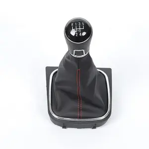 5/6speed Leather Boot Gear Shift Knob Cover For VW GOLF 6