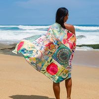 Custom Logo Printed Oversized Microfiber Beach Towel Sand Free Quick Dry Large Bath Towel for Travel Bath and Gym