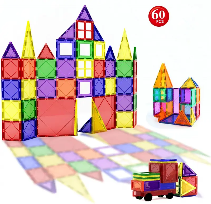 New ABS Material DIY Toy magnetic building blocks set for kids Magnetic Tiles Set 3D Magnet Building Blocks Premium Quality