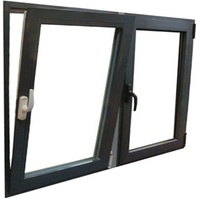 Fenêtre en PVC noir à simple battant, personnalisée, pour maison, en fibre de verre, verticale, insonorisée, garantie 3 ans