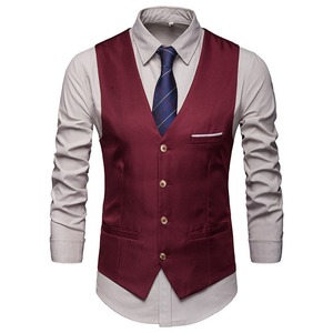 Nouveau Style <span class=keywords><strong>costume</strong></span> <span class=keywords><strong>gilet</strong></span> hommes garçons d'honneur robe <span class=keywords><strong>gilet</strong></span> affaires <span class=keywords><strong>costume</strong></span> décontracté hommes Style coréen mince - Product Image 5